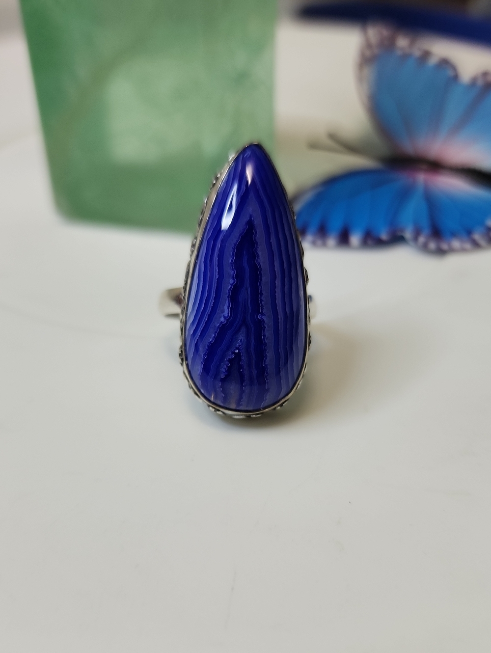 Blue Teardrop Stone Ring - Women Jewelry